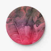Pink Tropical Summer Palm Leaves Luau Party Papieren Bordje (Voorkant)