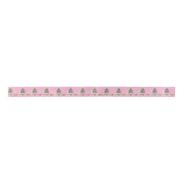 Pink Truck Christmas Ribbon Satijnen Lint