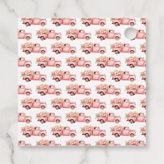 Pink Truck Easter Egg Hunt Bedankjes Labels (Achterkant)