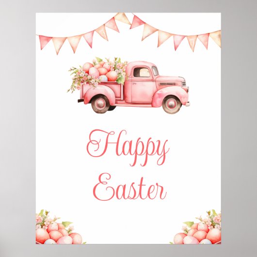 Pink Truck Easter Egg Hunt Poster (Voorkant)