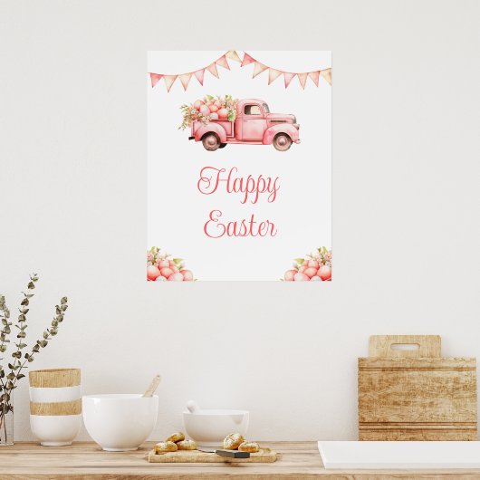 Pink Truck Easter Egg Hunt Poster (Keuken)