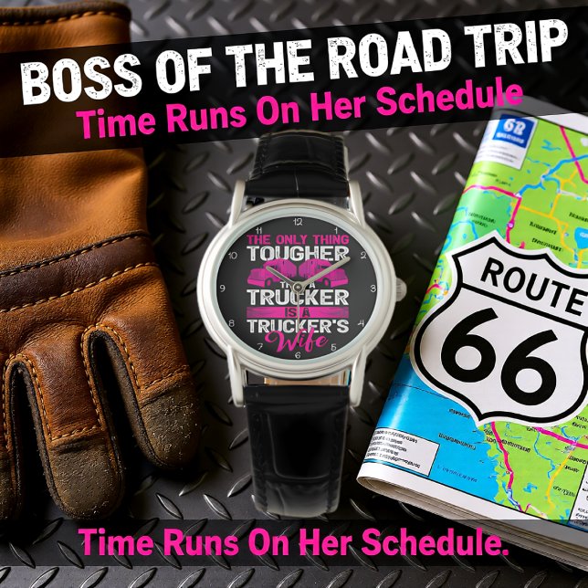 Pink Trucker Wife: Toughest Of All Horloge (Creator heeft geüpload)