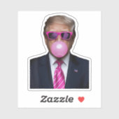 Pink Trump Bubble Gum Sticker (Vel)