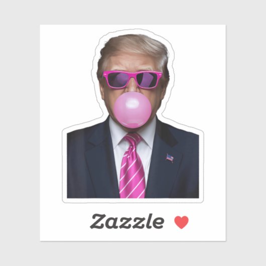 Pink Trump Bubble Gum Sticker (Vel)