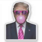 Pink Trump Bubble Gum Sticker (Voorkant)