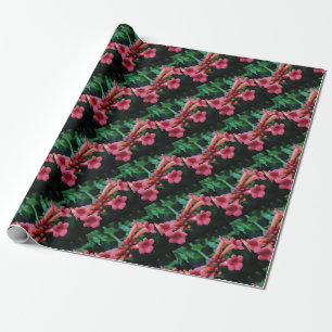 Pink Trumpet Honeysuckle Botanische Kunst Cadeaupapier