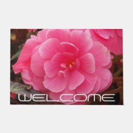 Pink Tuberous Begonia Floral Welcome Deurmat