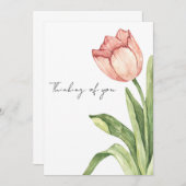 Pink Tulip Alone Kaart (Voorkant / Achterkant)