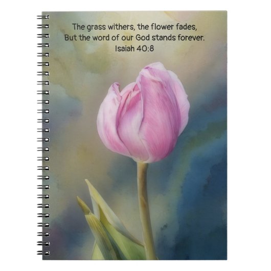 Pink Tulip Bible Verse Faith Prayer Journal Notitieboek (Voorkant)