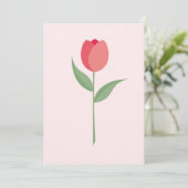 Pink Tulip Bridesmaid Thank You Card Kaart (Staand voorkant)