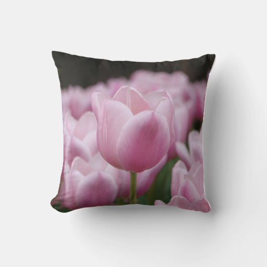 Pink tulip cushion pillow kussen (Voorkant)