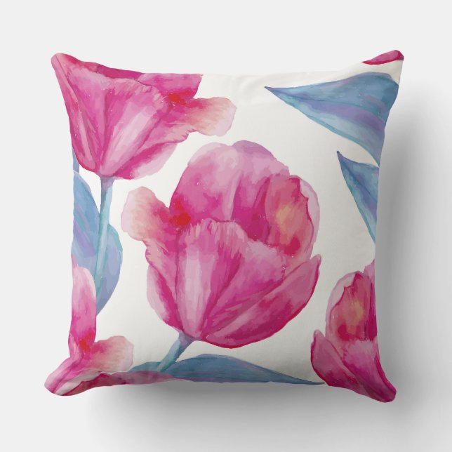 Pink Tulip Decorative Pillow Kussen (Voorkant)