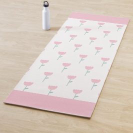 Pink Tulip Floral Minimalistisch Eenvoudig meisje Yogamat