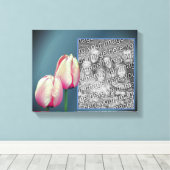 Pink Tulip Flowers Lijst Creëer Uw eigen foto Canvas Afdruk (Insitu (Houten vloer))