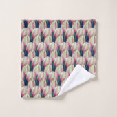 Pink Tulip Flowers Patroon Bad Handdoek (Wasdoekje)
