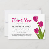 Pink Tulip Funeral Bedankkaart (Voorkant)