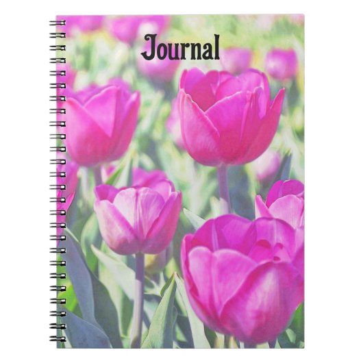 Pink Tulip Garden Art Journal Notitieboek (Voorkant)