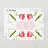 Pink Tulip Kaleidoscope Patroon Briefkaart (Voorkant / Achterkant)