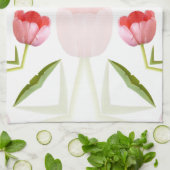 Pink Tulip Kaleidoscope Patroon Theedoek (Gevouwen)