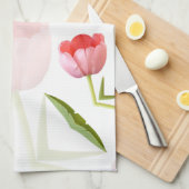 Pink Tulip Kaleidoscope Patroon Theedoek (Quarter Fold)