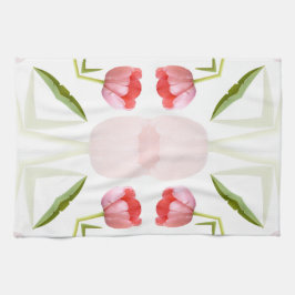 Pink Tulip Kaleidoscope Patroon Theedoek