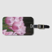 Pink tulip luggage tag bagagelabel (Voorkant (horizontaal))