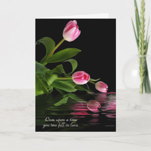 Pink Tulip reflectie in watervernietiging Kaart