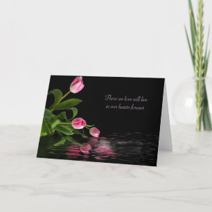 Pink Tulip reflectie voor sympathie Kaart