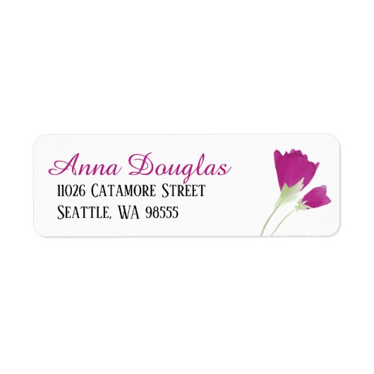 Pink Tulip Retour Adres Label Sheet (Voorkant)