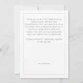 Pink Tulip Solo Vrijgezellenfeest Bedankkaart (Achterkant)