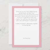 Pink Tulip Solo Vrijgezellenfeest Bedankkaart (Achterkant)