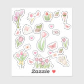 Pink Tulip Stickers (Vel)