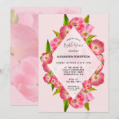 Pink Tulip Waterverf Floral Vrijgezellenfeest Kaart (Voorkant / Achterkant)