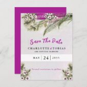 Pink Tulip Waterverf Floral Wedding (Voorkant / Achterkant)