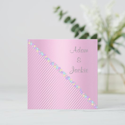 PINK TULIP WEDDING INVITATIONS KAART (Staand voorkant)