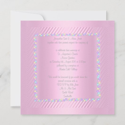  PINK TULIP WEDDING INVITATIONS KAART (Achterkant)