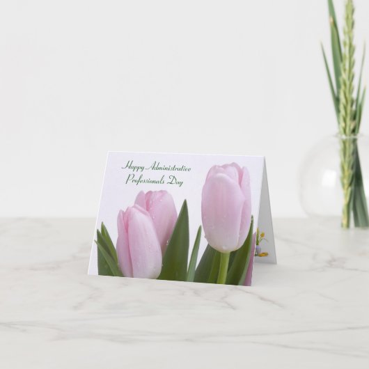 Pink Tulips Administrative Professionals Kaart (Voorkant)
