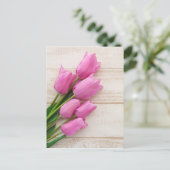 pink tulips | birthday | mothersday | briefkaart (Staand voorkant)