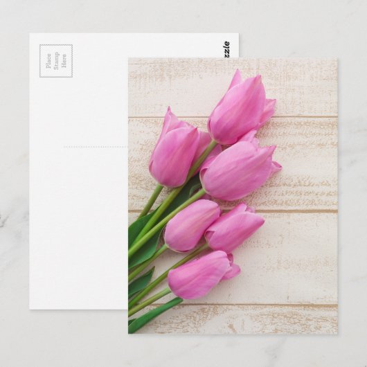 pink tulips | birthday | mothersday | briefkaart (Voorkant / Achterkant)