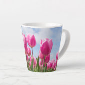 Pink Tulips Floral Mug – Nature Lover Gift Latte Mok (Rechterhoek)