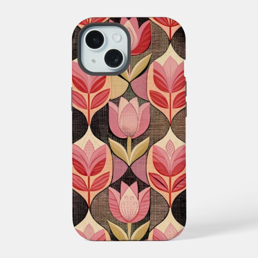 Pink Tulips iPhone 15 Case (Achterkant)