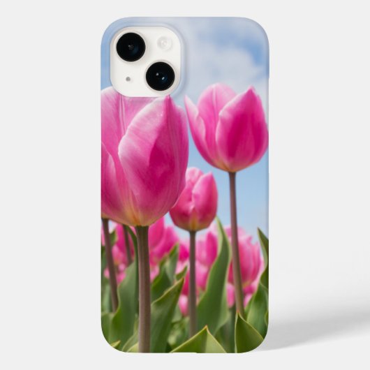 Pink Tulips iPhone Case – Floral Nature Aesthetic (Achterkant)