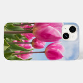 Pink Tulips iPhone Case – Floral Nature Aesthetic (Achterkant (horizontaal))