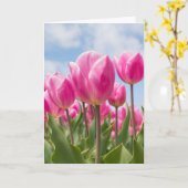 PINK TULIPS MOEDERDAG KAART (Gele Bloem)