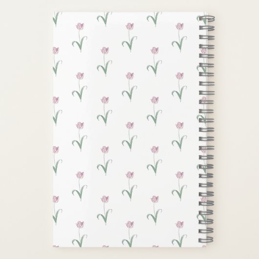 Pink Tulips Personalized Journal Notebook Notitieboek (Achterkant)