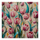 pink tulips wall art perfect poster (Voorkant)