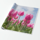 Pink Tulips Wrapping Paper  Cadeaupapier (Uitgerold)