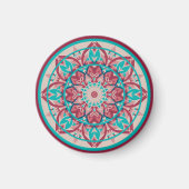 Pink & Turquoise Boho Mandala   Magneet (Voorkant)