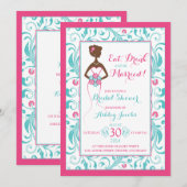 Pink Turquoise Bride Eat Drink Vrijgezellenfeest Kaart (Voorkant / Achterkant)