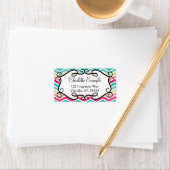 Pink Turquoise Chevron Custom Etiket (Insitu)